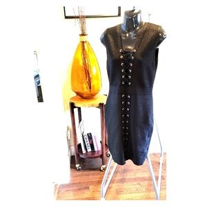 NWT Black and Gold Bebe Cocktail Dress- Size Large